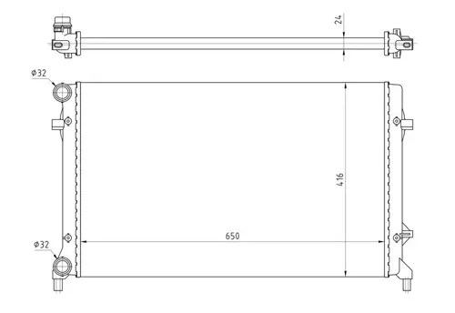 RADYATÖR GOLF 5-CADDY 3-JETTA 3-PASSAT-TOURAN-A3-LEON-OCTAVIA AC KLİMASIZ MEK OTOM 650X416X24 BRAZING 1K0121251E 1K0121251P 1K0121251Q