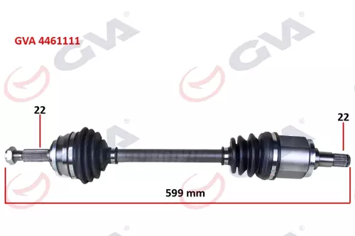 KOMPLE AKS SOL SKODA FAVORIT 1.3 1989-1994 599.5MM 6U0407271F