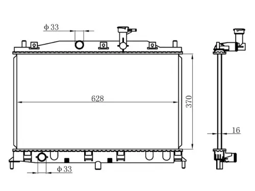 RADYATÖR BRAZİNG ACCENT ERA 1..4/1.61 2005 AC KLİMASIZ MEK 370X628X18 253101E100 253101E150