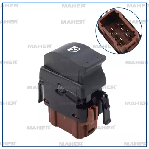 DÜĞME CAM AÇMA MASTER 2 / TRAFIC 2 / MOVANO / VİVARO (TEKLİ) 6 PİN SAĞ 8200057321