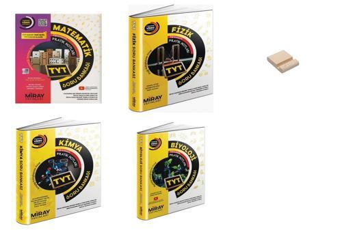 Miray TYT Matematik Fizik Kimya ve Biyoloji Soru Bankası 4lü Set + Telefon Standı