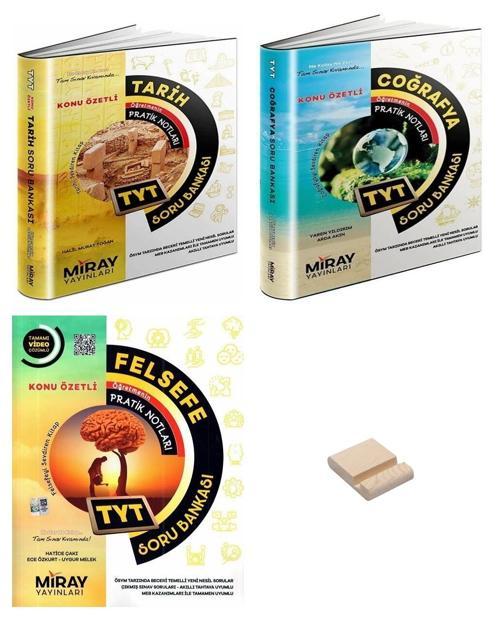 Miray TYT Tarih Coğrafya ve Felsefe Konu Özetli Soru Bankası 3lü Set + Telefon Standı