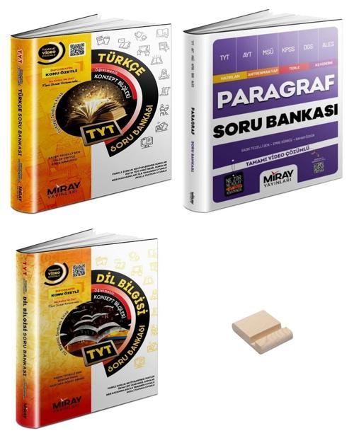 Miray TYT Türkçe Paragraf ve Dil Bilgisi Konu Özetli Soru Bankası 3lü Set + Telefon Standı