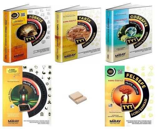 Miray TYT Türkçe Tarih Coğrafya Din ve Felsefe Soru Bankası 5li Set + Telefon Standı