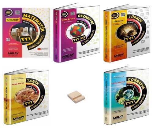 Miray Yayınları TYT Matematik Geometri Türkçe Tarih ve Coğrafya Soru Bankası 5li Set + Telefon Standı