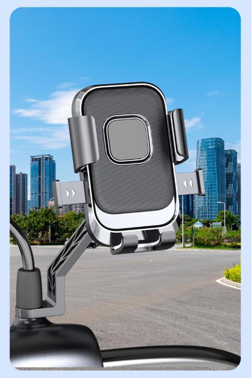 Bisiklet Scooter Motosiklet Otomatik Tuşlu Motosiklet Ayna Bağlantılı Telefon Tutucu