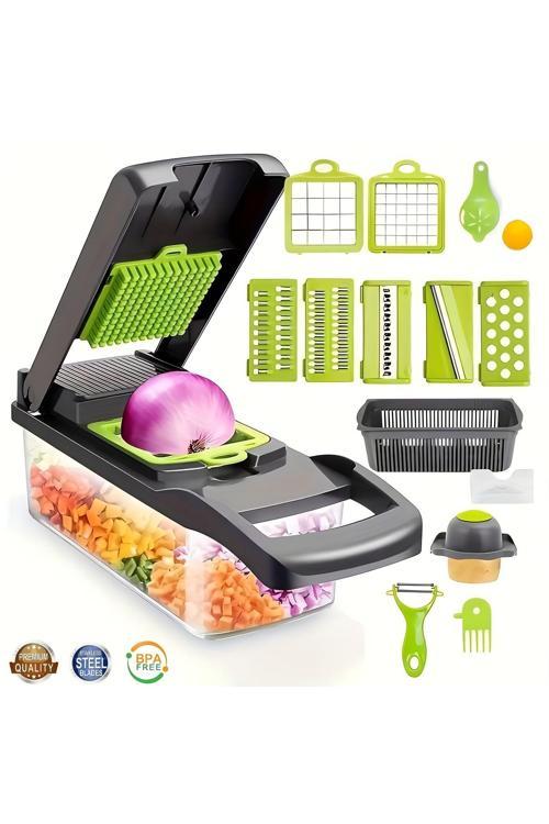 16 Parça Patates Sebze Küp Rende Doğrayıcı Dicer Mandolin Dilimleyici Jülyen Kesici Mutfak Chopper