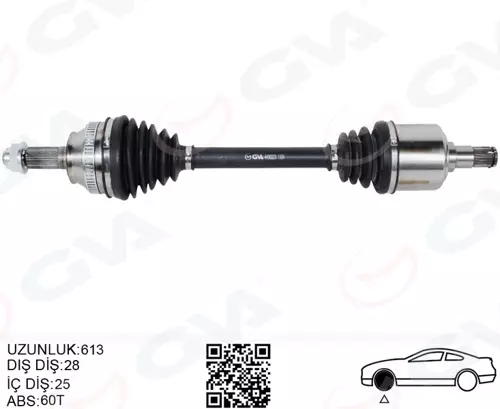 KOMPLE AKS ÖN SAĞ/SOL FREELANDER 1 L314 1.8 165 1998-2006 613MM TDB000360 TDB000500 TDB103520