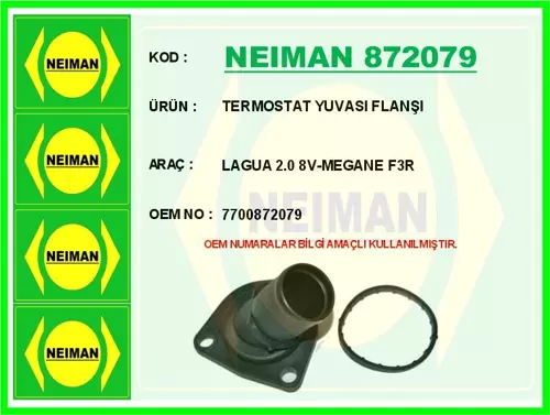 TERMOSTAT YUVASI FLANŞI LAGUA 2.0 85-MEGANE F3R 7700872079