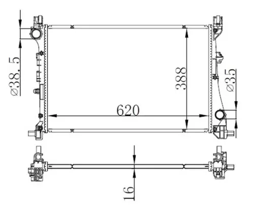 MOTOR SU RADYATÖRÜ FIAT EGEA 2015 1.3D MTJ 1.4 AL-PL-BRAZING 620X388X16 52052220 52015588