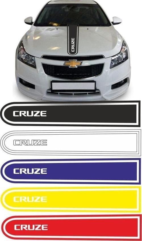 Chevrolet Cruze Logolu Otomobil Ön Kaput Şeridi Kaput Sticker Beyaz