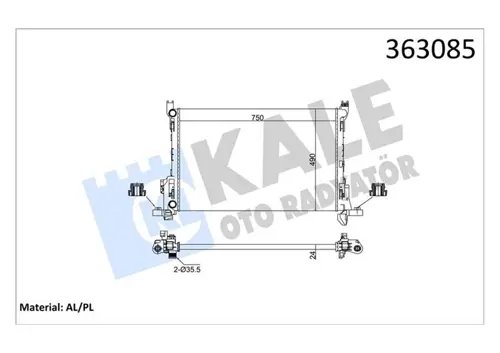 BRAZING VERSİYONU KL356320 RENAULT TRAFIC 3 JG 1.6/2.0DCI 2014 115PS - OPEL VIVARO B 1.6CDTI 2014 - FIAT TALENTO 1.6D 2016 AC MT MEKANİK 750104901024 SU RADYATÖRÜ 214104344R 4422502 6000618061