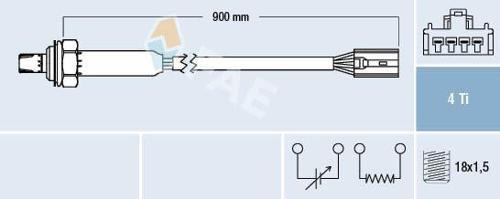 OKSİJEN SENSÖRÜ ARKA VOLVO S40 1.9T4 2.0T 1997-2000 540 1.9T4 2.0T 1997-2000 870MM 30864308