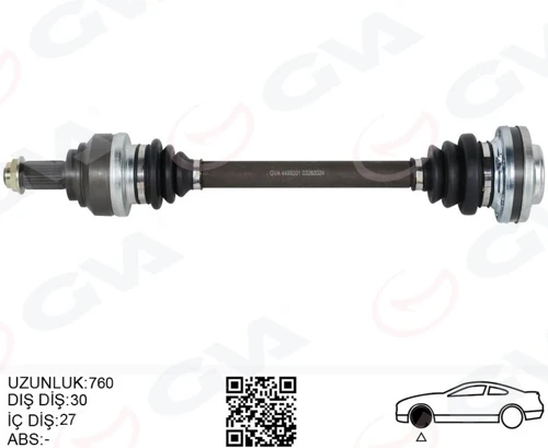 KOMPLE AKS ARKA SOL BMW E81 E82 E87 E88 E90 E91 E92 E93 600MM DİŞ 30 33217561789 33207604601 33217533453