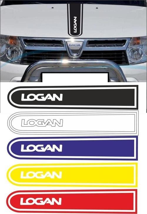 Dacia Logan Logolu Otomobil Ön Kaput Şeridi Kaput Sticker Beyaz