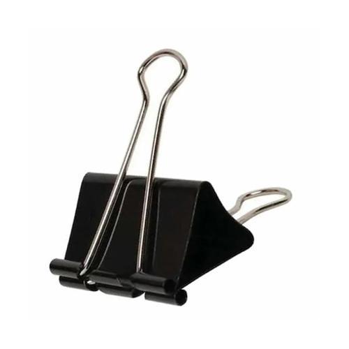 814 25 mm. Metal Çelik Siyah Kağıt Kıskacı Ataş Evrak Mandalı - 12 Adetlik Paket