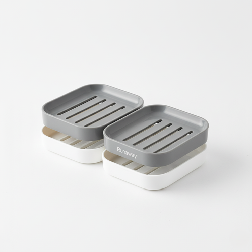 Çift Katlı Drenajlı Sabunluk Hijyenik Sabun Kurutucu  Deliksiz Montaj