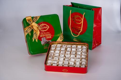 Antep Fıstıklı Lokum 400 gr Metal Kutu
