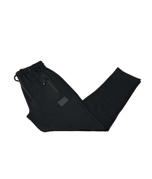 Erkek Siyah Dalgıç Kumaş Düz Eşofman Altı