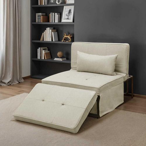 Cube Katlanır Yataklı Puf - Vizon 96x189x42.5 / 96x168x92.5 cm