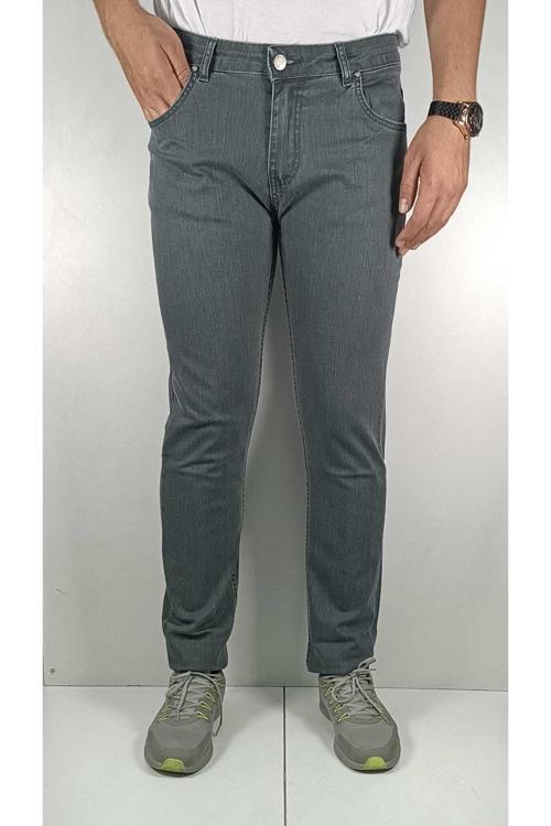 Haki Klasık Erkek Esnek Davıt Kot Pantolon