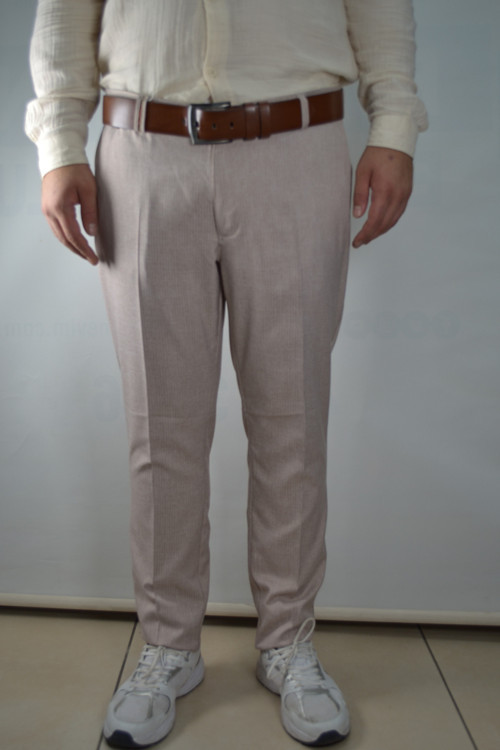 Slim Cizgili Erkek Pamuklu Pantolon