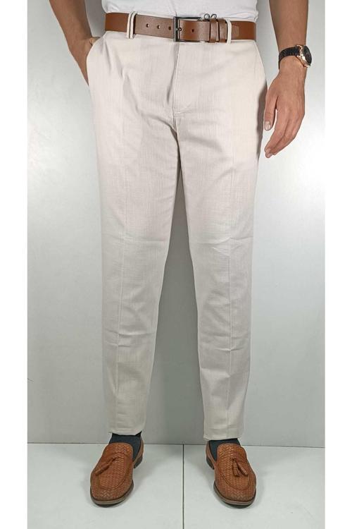 Keten Görünümlü Pamuk Pantolon