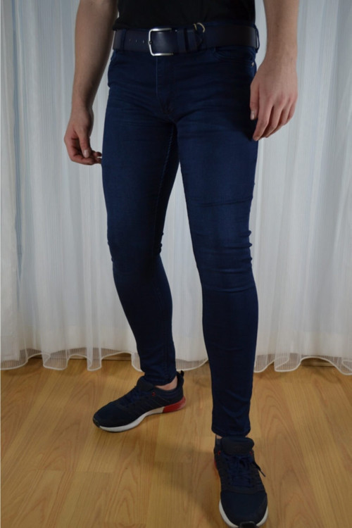 Erkek Lacivert Kot Pantolon