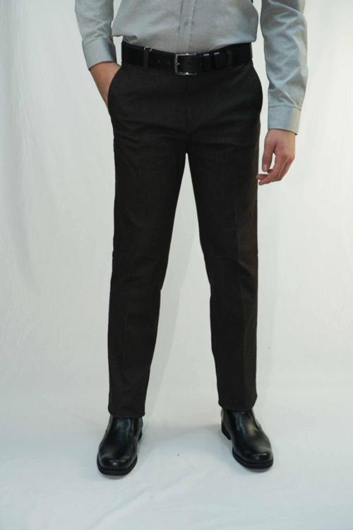 Erkek Kahverengi Klasık Pamuk Nıkralı Balık Sırtı Kıslık Pantolon