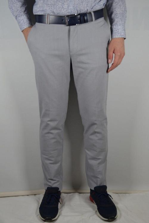 Yan Cebi Garnili Keten Görünümlü Pamuk Pantolon