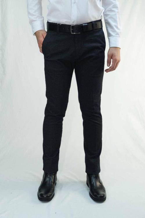 Erkek Siyah  Pamuk Nıkralı Balık Sırtı Pantolon