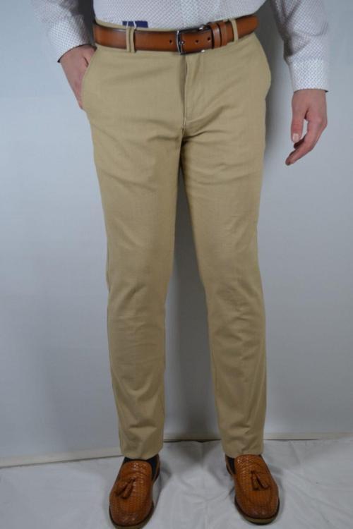 Yan Cebi Garnili Keten Görünümlü Pamuk Pantolon