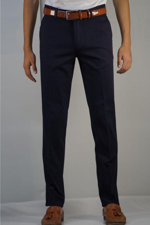 Erkek Lacıvert Petek Desenlı Esnek Pamuk Pantolon