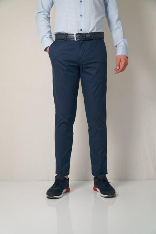 Erkek Lacivert Cepli Mikro Petek Desen Pantolon