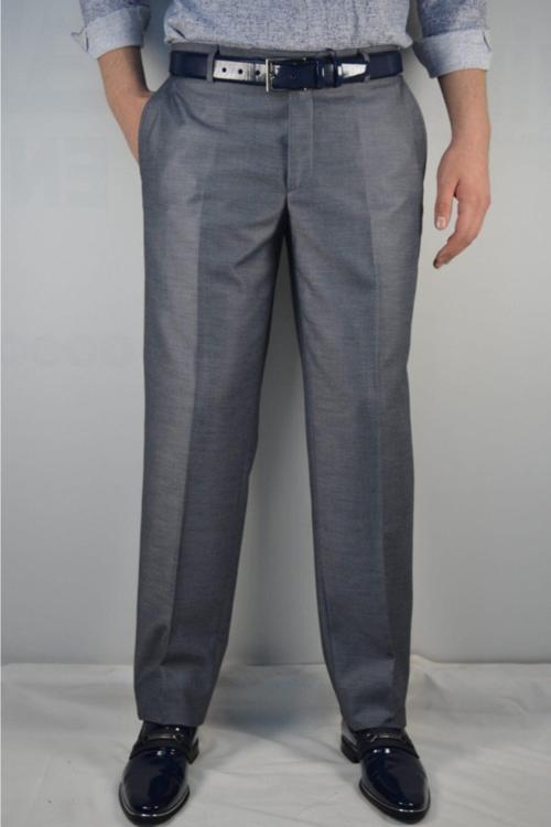 Erkek Gri Battal Klasık Linens Kumaş Pantolon
