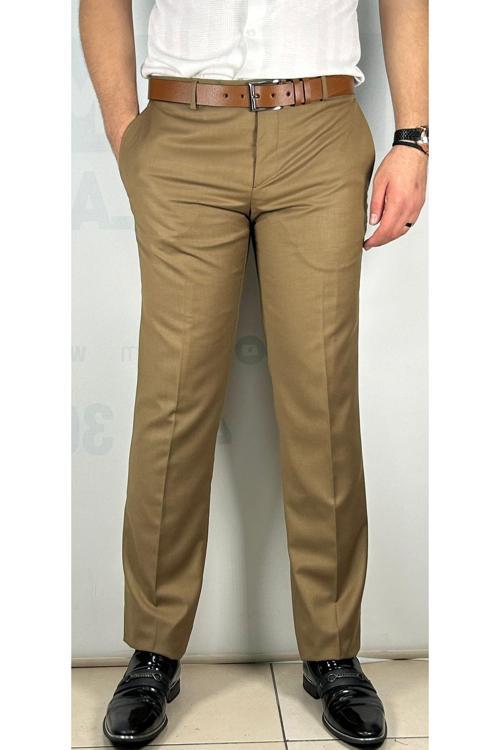 Yüksek Kalite Slim Erkek Toprak Esnek Dız Astarlı Kumaş Pantolon