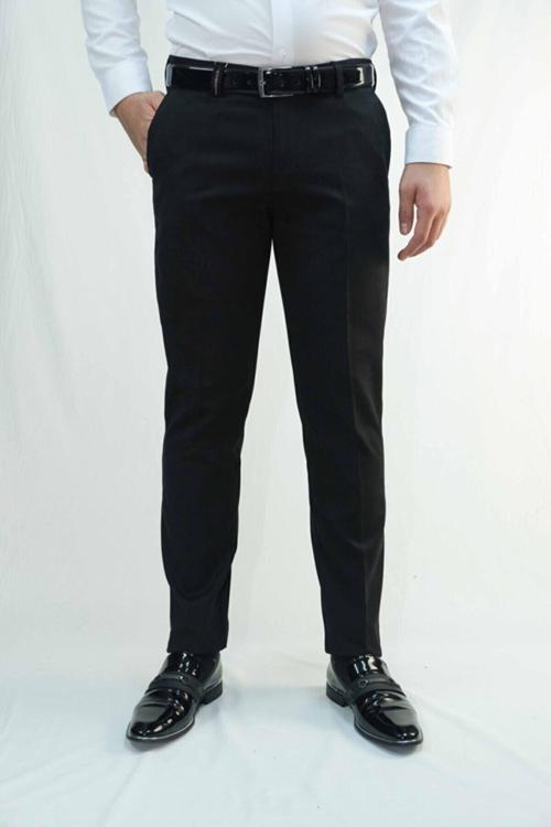 Erkek Siyah Battal Nıkrasız Gabardın Pamuk Pantolon