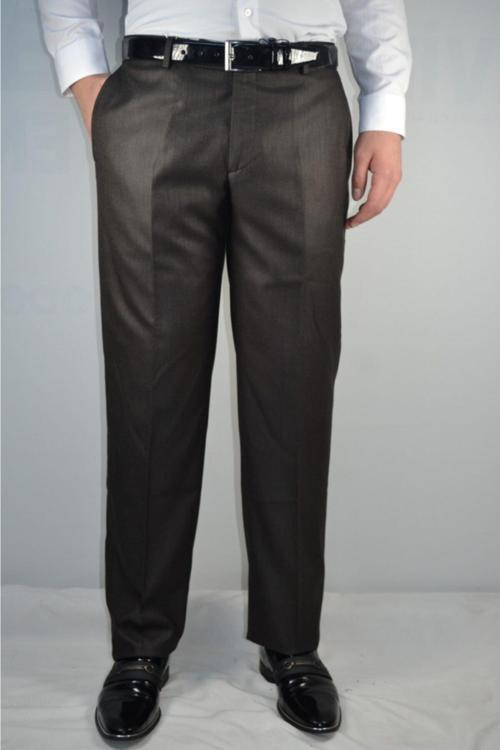 Erkek Kahve Klasık Battal Esnek Kumaş Pantolon