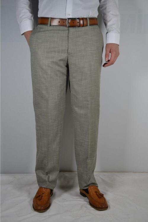 Klasık Battal Erkek Keten Desenlı Leros Kumaş Pantolon