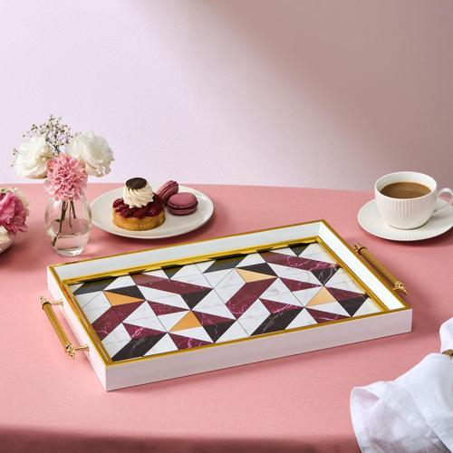 Niva Dikdörtgen Bordo Tepsi 42 cm