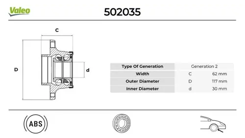 ARKA TEKERLEK PORYASI FIAT EGEA 2016 ABS Lİ 62X30X117 5 BİJON 51754196 52178843 60656090