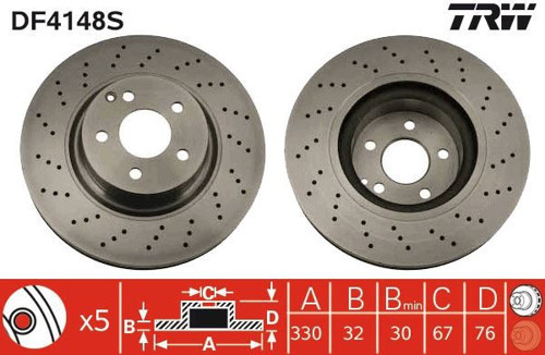 FREN DISKI ON MERCEDES S-CLASS W220 1998-2005 A2204212512