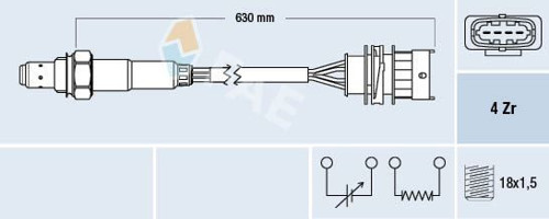 OKSİJEN SENSÖRÜ ÖN ASTRA G-CORSA C 1.4 165-ASTRA G-ZAFIRA-MERIVA-VECTRA C 1.6 165 2000 93189974 855341 855375 855523