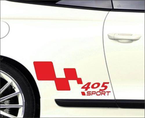 Peugeot 405 Kapı Yanı Sport Yazıları Sağ sol 2 Adet Kırmızı