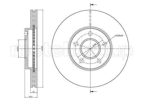 ON FREN DISK AYNASI CONNECT 1.8TDCI 2002-2013 ABS LI 278X24X5DL HAVALI 2T141125CC 1361298 1361300 (2 ADET)
