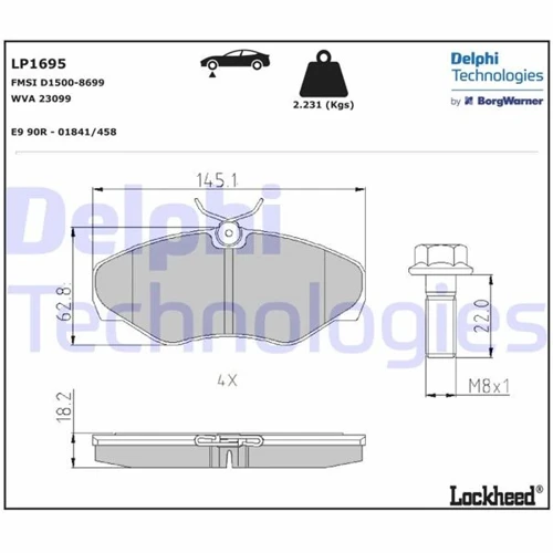 ÖN BALATA RENAULT TRAFIC 2 2001 OPEL VİVARO 2001 7701054771 4106000QAE 4414519