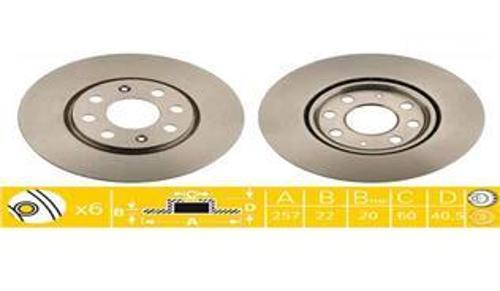 ÖN FREN AYNASI CORSA D 2007 CORSA E 2014 ADAM 2013 PUNTO EVO-GRANDE PUNTO 2005 257X22X4DL HAVALI 14İNÇ 55700921 13317922 93197241 569065 55700920