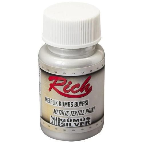 Metalik Kumaş Boyası 50 cc. 3118 GÜMÜŞ