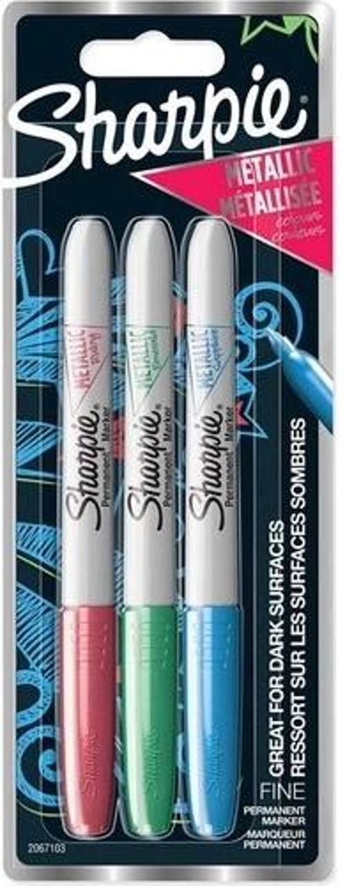 Metallic Permanent Marker Kalem Seti Fine Uç 3 Renk YENİ METALİK RENKLER