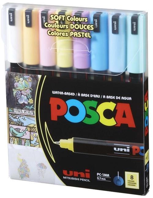 Posca PC-1MR 0.7 Su Bazlı Boyama Markörü Seti Pastel Renkler 8 RENK